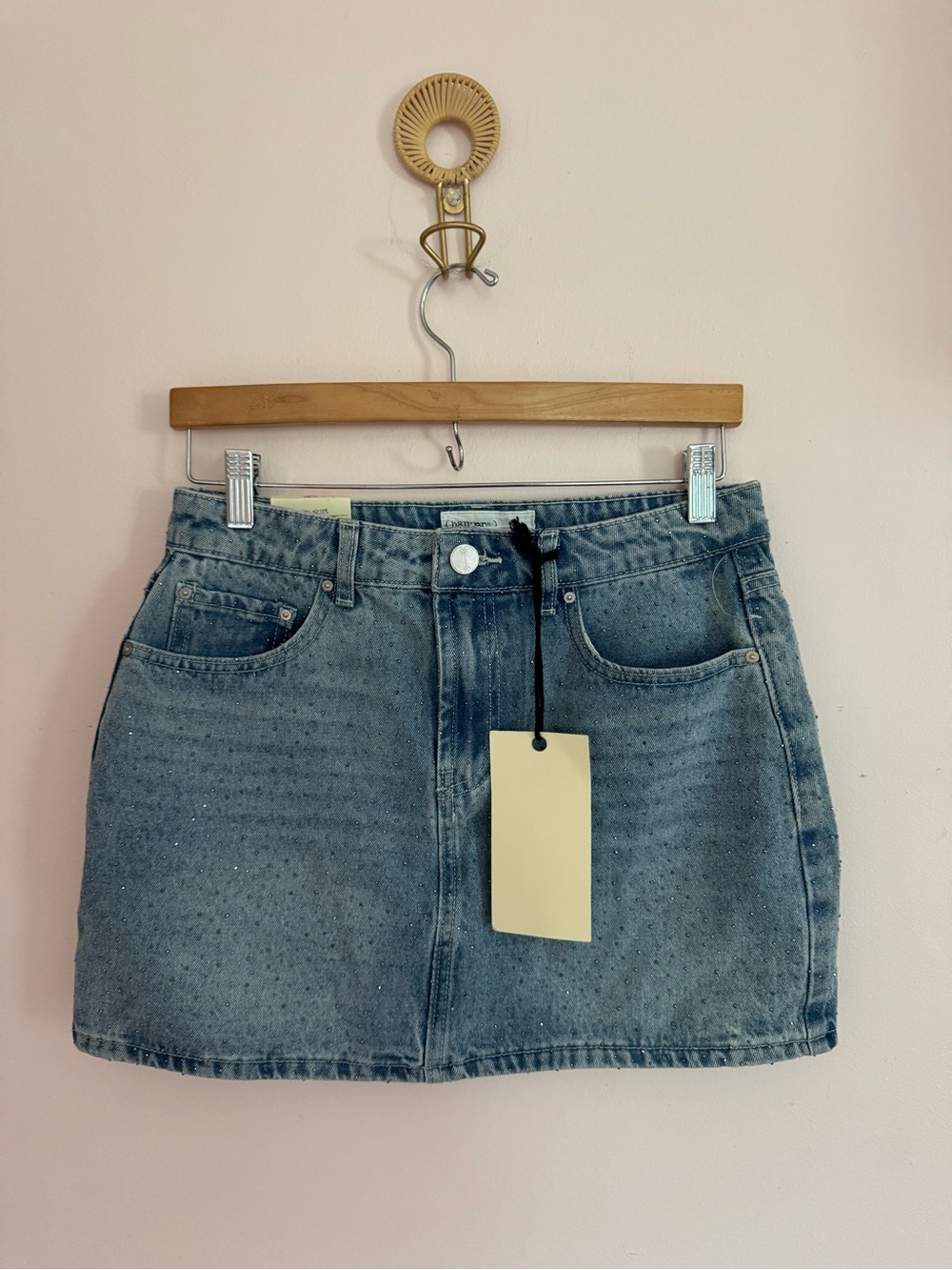 Denim Mini Skirt in Light Blue - Classic Casual